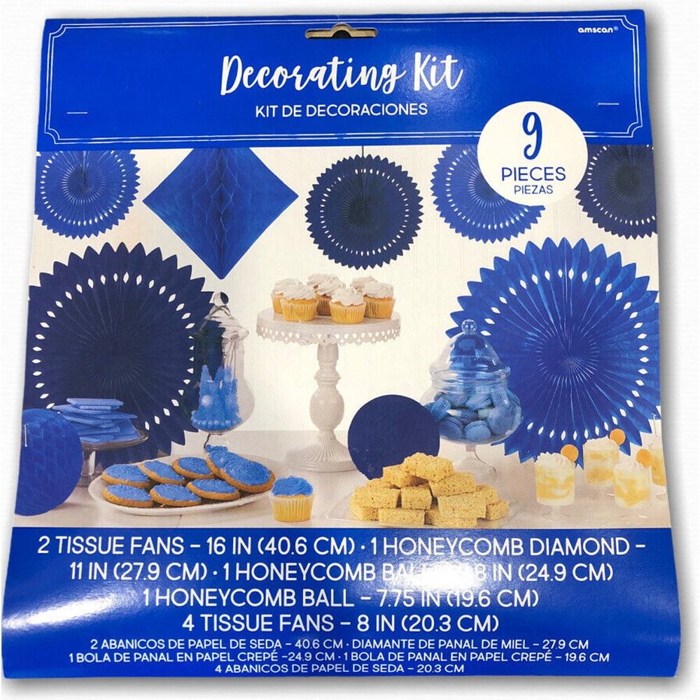 Amscan - 249263 White Damask‎ Wedding Decorating Kit - 9 Piece Kit - White